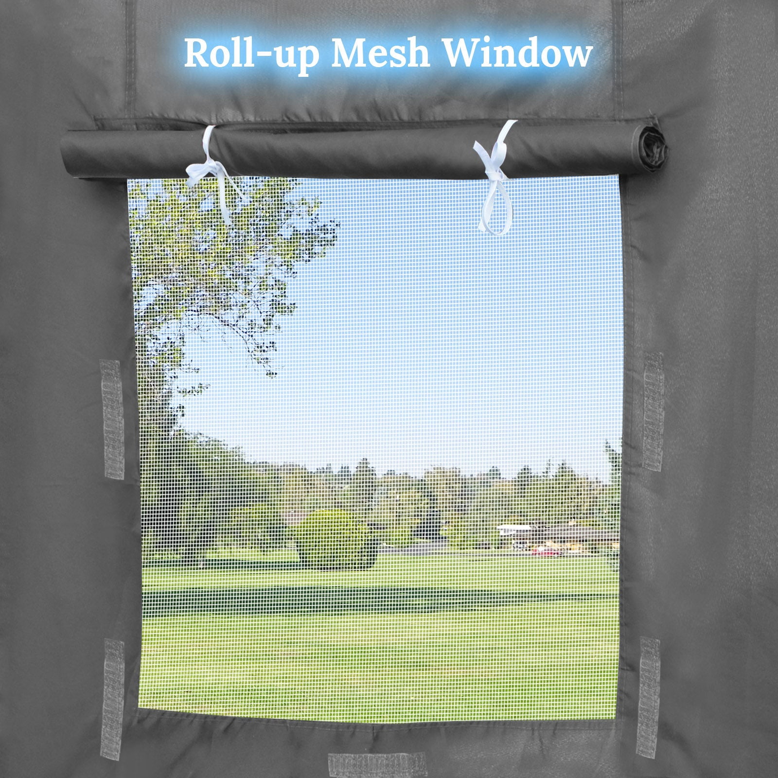SUNNYOUTDOOR 10'x10' Full Zippered Walls for Easy Pop Up Canopy Tent, Enclosure Sidewall Kit with Roller Up Mesh Window and Door, 4 Walls ONLY, Frame not Included, Grey