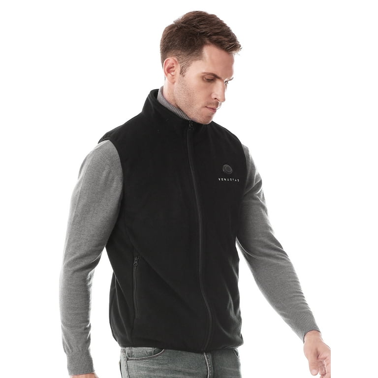 Men's UltraSoft Heated Fleece Vest with Rechargeable Battery