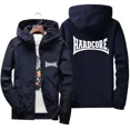thumbnail image 3 of Hardcore-Chaqueta cortavientos con capucha para hombre, abrigo de piloto con cremallera, impermeable, cortavientos, prendas de vestir deportivas de secado rápido, 3 of 5