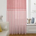 thumbnail image 4 of Coral Pink Striped Sheer Curtains 72 Inches Long, Boho Stripes Minimalist Linen Texture Light Filering Curtains, Breathable Simi Curtain Privacy Drapes for Living Room Bedroom Window Treatment, 4 of 9