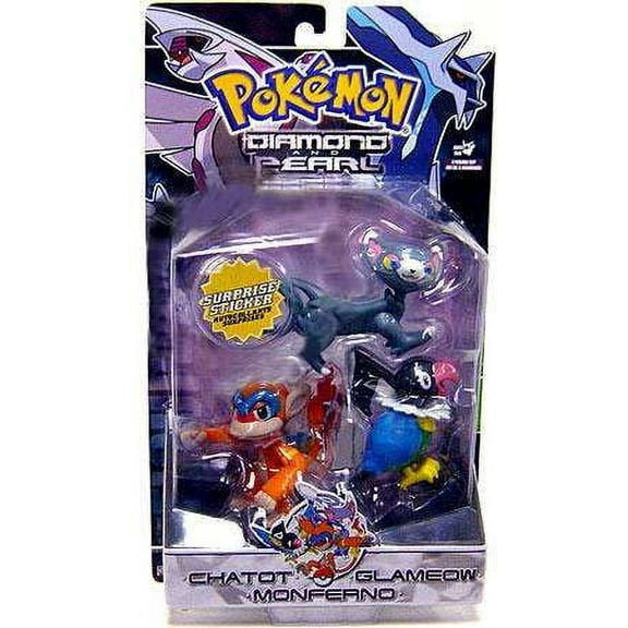 Pokemon Series 3 Chatot, Glameow & Monferno Figure 3-Pack