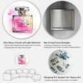 thumbnail image 5 of Designart 'Perfume Chanel Five Pink Strokes' French Country Circle Metal Wall Art 29x29 - Disc of 29, 5 of 5