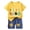 Yellow, variant on Toddler Boys Summer Outfits Cartoon Printed Short Sleeved Tops and Shorts 2Pc Children's Suit Sets Size 18-24 Months ,Blue