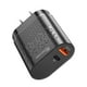 thumbnail image 2 of Cargador Adaptador de carga USB dual 20W QC3.0 Cargador portátil para teléfono portátil, negro, enchufe de EE. UU. Inevent EL000994-02, 2 of 7