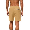 thumbnail image 4 of Ecqkame Mens Athletic Shorts Elastic Waist Drawstring Loose Straight Leg Shorts Outdoor Hiking Workout Casual Versatile Shorts Yellow L, 4 of 9