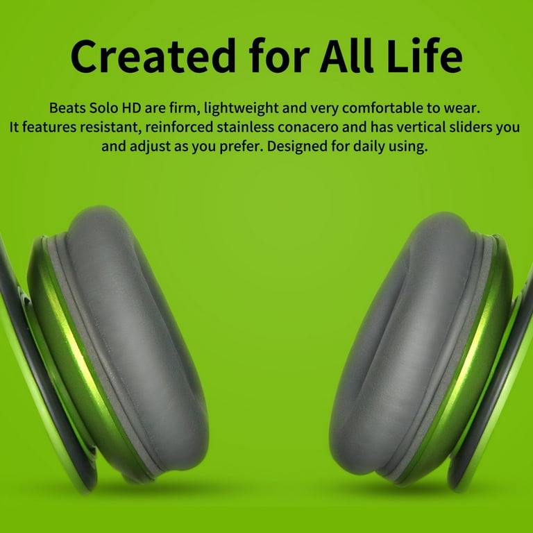 Restored Beats by Dr. Dre Beats Solo HD Wired Headphone Green Gaming Daily Music Headphone Refurbished