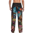 thumbnail image 6 of Cauagu Galactic Jungle Dinosaurs Mens Pajama Pants Sleep & Lounge Pants,PJ Bottoms with Pockets-Medium, 6 of 7