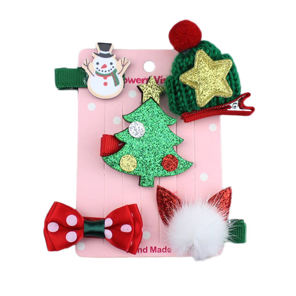 Kid Baby Xmas Ribbon Bow Hair Clip Hairpin Hair Accessories Girls Headdress Gift