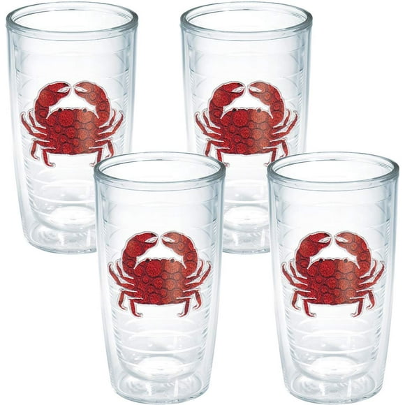 TERVIS Tumbler 16-Ounce ""Red Crab"" 4-Pack Clear - 1125451
