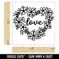 thumbnail image 2 of Love Script in Flower Heart Wreath Self-Inking Rubber Stamp Ink Stamper - Yellow Ink - Small 1 Inch, 2 of 7