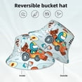 thumbnail image 5 of Naloa Cartoon Car Racing，Black and White Grid Reflective Double-Sided Bucket Hat, Sun Hat, Soft and Breathable for Gardening, Beaching, Camping, Hiking, Fishing, 5 of 9