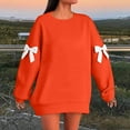 thumbnail image 2 of Lenpel Women's Oversized Sweatshirts Plus Size Casual Loose Long Sleeve Crewneck Sweatshirts Casual Loose Pullover Tops(Orange,4X-Large), 2 of 6