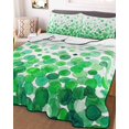 thumbnail image 3 of Quilts Full Size Bedding Set, Ombre Green Polka Dot Lightweight Quilted Comforter, Abstract Watercolor Geometric Gradient Soft Bedspread Coverlet with Pillow Covers for All Season, 78" x 90", 3 of 7