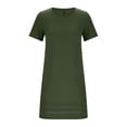 thumbnail image 4 of Robes d'Été Plissées pour Femmes Décontractées en Coton et Lin Robe Midi Tnuic Élégante à Manches Courtes Robe T-Shirt, 4 of 6