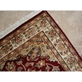 thumbnail image 4 of Ahmedani Linen Love Ruby Red Exotic Floral Medallion Any Room Hand Knotted Rug Wool Silk Carpet (8 x 5)', 4 of 7