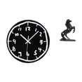 thumbnail image 1 of Reloj de pared acrílico minimalista moderno con diseño de arte silencioso y figuras de caballos para cocina, oficina, comedor, dormitorio y paisajismo, 1 of 8