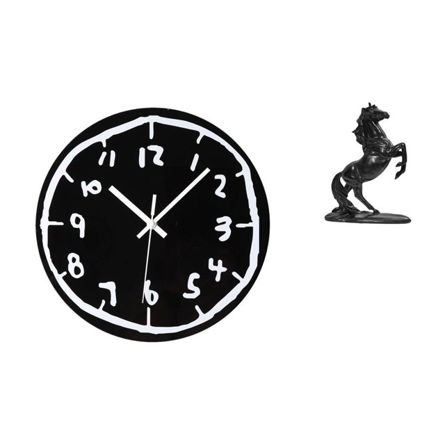 Reloj de pared acrílico minimalista moderno con diseño de arte silencioso y figuras de caballos para cocina, oficina, comedor, dormitorio y paisajismo