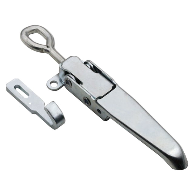 MasteelfCA Heavy Trailer Buckle Barrel Hasp Beam Clamp Agrafe Anchor Ear Hasp Multi-use Lock Catch (Silver)