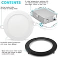 thumbnail image 3 of Luxrite 6 inch Ultra Thin LED Recessed Light with J-Box 12W 5 Color Options Dimmable 1000 Lumens Black Trim 4-Pack, 3 of 8