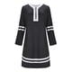 thumbnail image 2 of TaTaai Womens Casual Striped A Line Dress Long Sleeve Zipper Front Round Neck Loose Fit Midi Length Soft Comfortable for Fall Daily Party Holiday Gift, 2 of 7