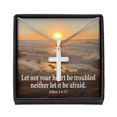 thumbnail image 1 of Collier Croix Jean 14:27 avec Pendentif en Acier Inoxydable Religieux, 1 of 7