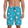 thumbnail image 1 of Fotbe Hippo In Water Head Pantalones Cortos de Pijama para Hombre, Ropa de Dormir, Pantalones de Pijama Cortos para Hombre-4X-Large, 1 of 6