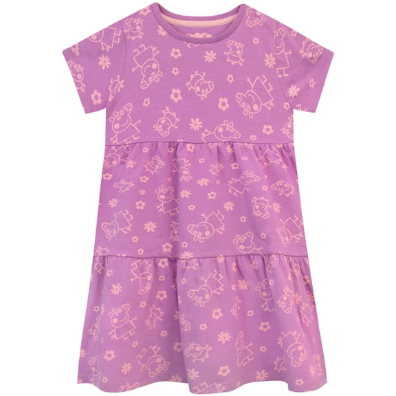 Peppa Pig Girls Dress Purple Sizes 2T-8