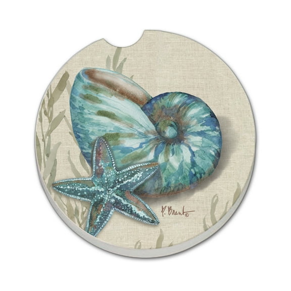 Thirstystone "Crescent Conch" Single Absorbent Stone Car Coaster