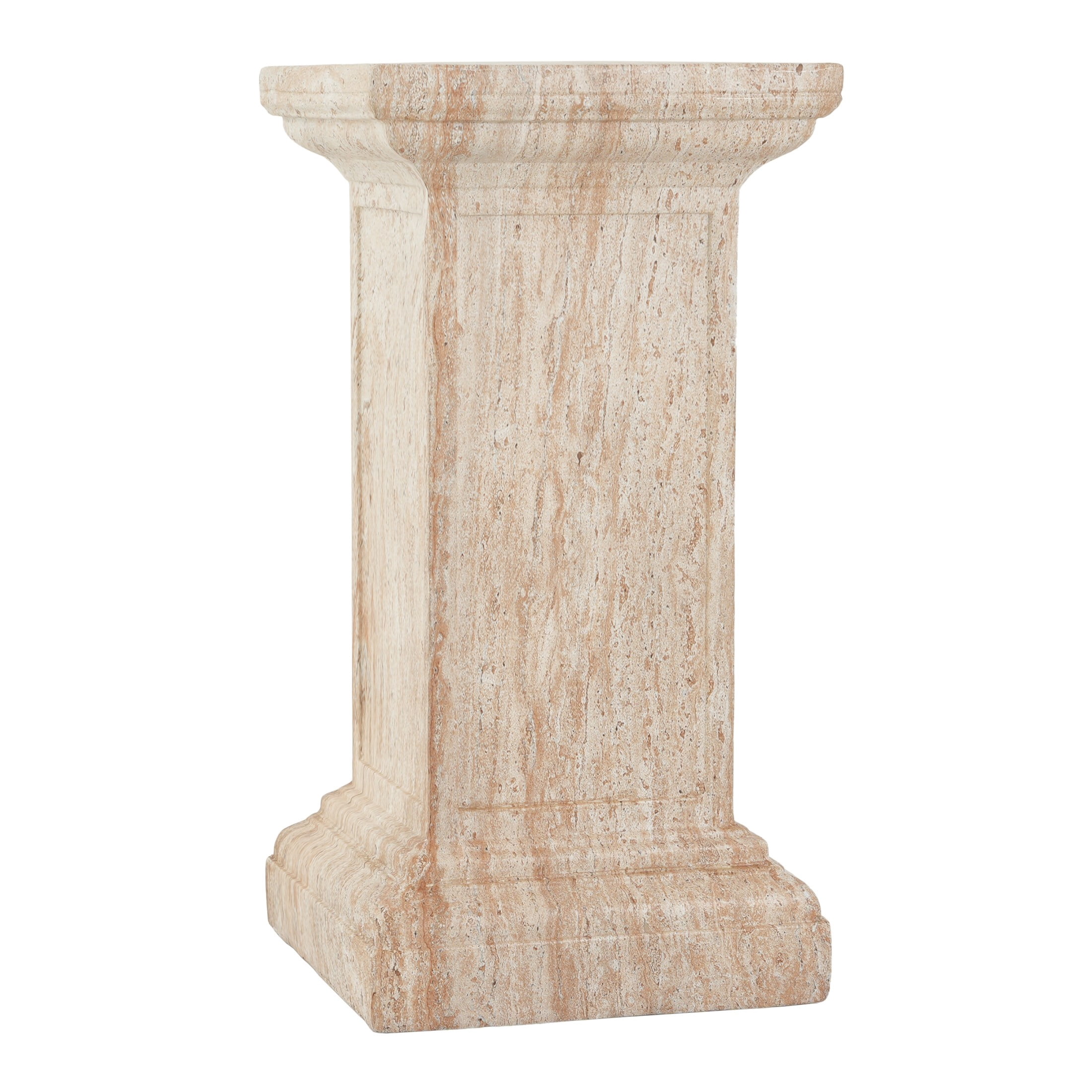 Christopher Knight Home Square MGO Pedestal Display Plant Stand, Indoor and Outdoor Use, Travertine