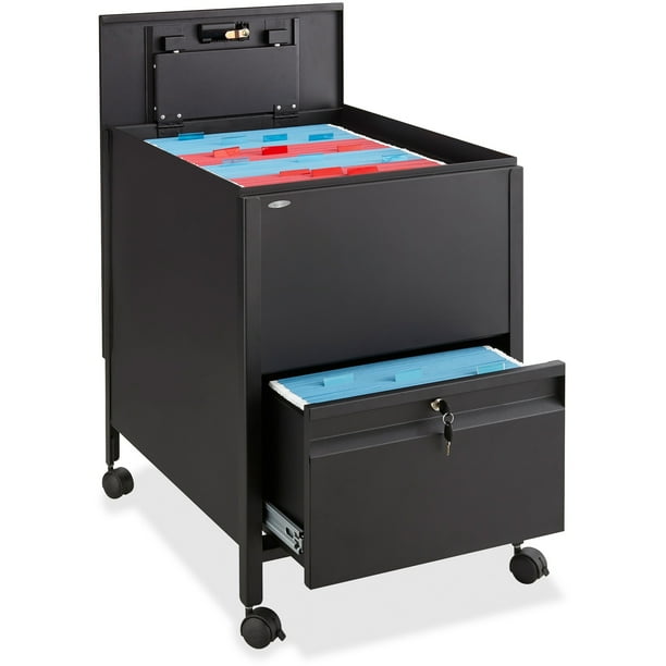 Safco Rollaway Mobile File Cart, Black