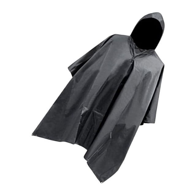 Bearachild Chubasquero Unisex senderismo Camping Poncho con capucha impermeable a prueba de viento impermeable Camping ropa impermeable cubierta de lluvia Paraguas de lluvia Negro Bearachild HA067073-07
