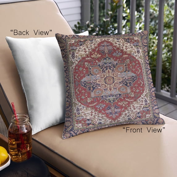 Ahgly Company Outdoor Square Mid-Century Modern Throw Pillow, 18 inch by 18 inch