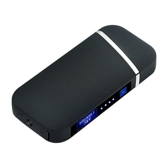 Black Usb Rechargeable Dual Arc Lighter 3.9X2.1X0.5 Inch Touch Sensor Flameless Windproof For Candle Camping