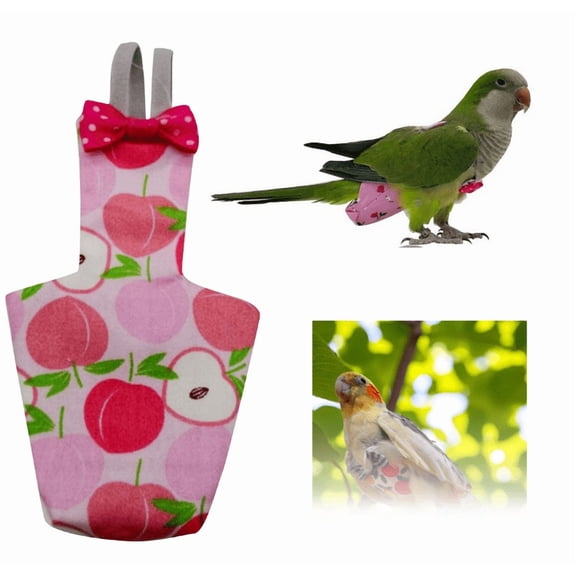 Parrot Clothes - Diaper Bird Flight Suit for Cockatiels, Conures, Pigeons and Small Pet Birds - Hot Pink, M