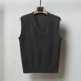 thumbnail image 2 of Olyvenn Twist Knitted Women Fashion Cropped Vest Sweaters for Women Loose Casual Women Fashion Sleeveless V Neck Female Leisure Dark Gray XXL, 2 of 4