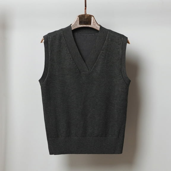 UQJfacai Womens Sweater Vest Classic V Neck Uniform Pullover Knitwear Tops Fall Winter Soft Sleeveless Knitted Sweaters Vests