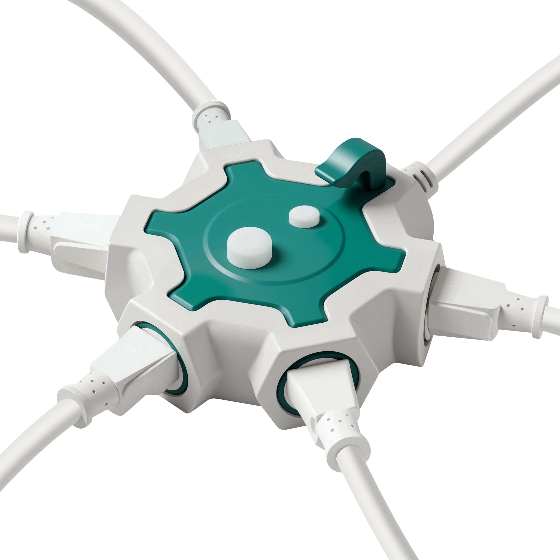 Indoor 5-Outlet Hub Extension Cord, Green and White, 6', by Holiday Time