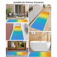thumbnail image 4 of Rainbow Gradient Front Door Mat Abstract Blue Green Yellow Ombre Minimalist Welcome Doormat Indoor Outdoor Entrance Floor Mat Non-Slip Washable Runner Rug for Front Porch Decor 18x60 Inch, 4 of 6