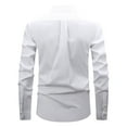 thumbnail image 5 of Fnnxeal Mens Button Down Shirt, Solid Long Sleeve Long Sleeve Collared Casual White Button Up Shirt for Men Size XS, 5 of 6