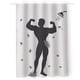 thumbnail image 2 of Cortina de Baño Impermeable Grande Juana Gallo con Diseño de Silueta Hombre Fuerte Blanca, 2 of 7