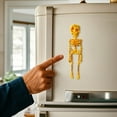 thumbnail image 5 of Poseable Skeleton Fridge Magnet, 3D Mini Skeletons with Movable Joints Fridge Magnets, Multi-Colors Skull Decor, Funny Goth Human Skeleton Magnetic Accents for Refrigerator, Kitchen,Gold, 5 of 15