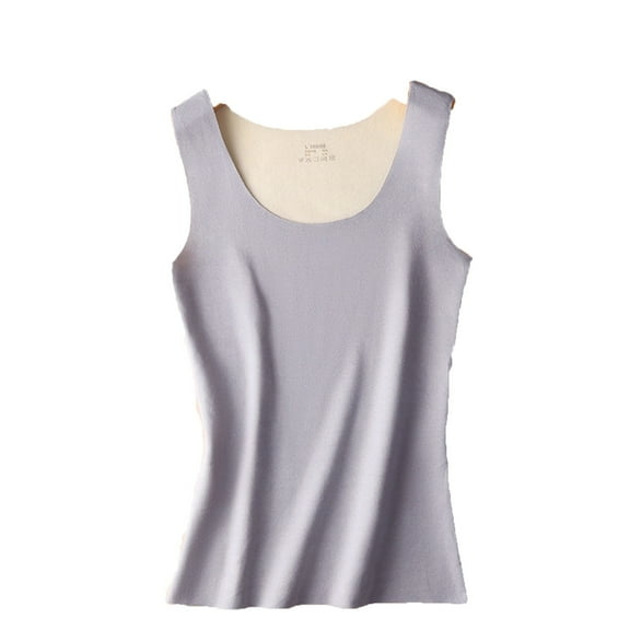 XuJwPNcy Thermal Tank Top Fleece Lined Shirt Sleeveless Vest Warm Undershirt Base Layer Underwear Top for Cold Weather