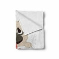 thumbnail image 2 of Pug Soft Flannel Fleece Throw Blanket, Live Love Bark Words with a Puppy in a Tea Cup Happiness Funny Image, Cozy Plush for Indoor and Outdoor Use, 50" x 60", Pink Black Pale Pink, by Ambesonne, 2 of 6
