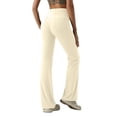 thumbnail image 2 of UOCUFY Women's Yoga Pants with Pockets Flare Leggings High Waist Yoga Dress Pants Tall Bootcut Casual Work (White,L), 2 of 8