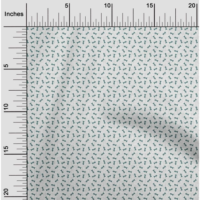 oneOone Cotton Poplin Fabric Fish Skeleton Ocean Print Fabric BTY 42 Inch Wide