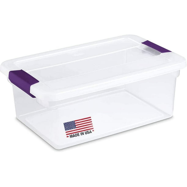 Tribello Clear Plastic Storage Bins with Lids Stackable Storage Bins