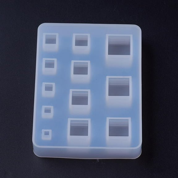 1 pc Silicone Molds Resin Casting Molds For UV Resin Epoxy Resin Jewelry Making Square White 85.5x65x15.5mm Cube: 3~14mm