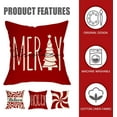 thumbnail image 3 of Merry Christmas Tree Decorative Throw Pillow Cover 16 x 16 Set of 4, Xmas Red Candy Canes Porch Patio Outdoor Pillowcase, Winter Holiday Holly Jolly Gifts Cushion Case Home Decor, 3 of 6