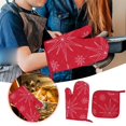thumbnail image 2 of Festive Holiday Oven Set for Kitchen Baking Cooking Protective Heat and Potholder Pads, 2 of 6