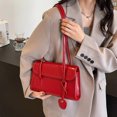 thumbnail image 4 of Bolsos de hombro de moda con bolsillo con solapa sólida y compartimento interior con cremallera de PU para mujer 2024 Bolsos de alta calidad para mujer, 4 of 5